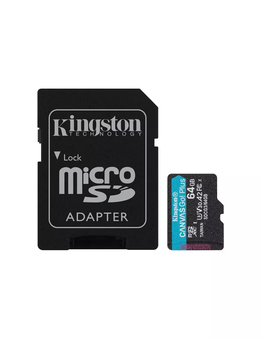 Mémoire Micro SDXC 64Go Kingston Canvas Go Plus A2/V30/UHS-I U3 Kingston - 1