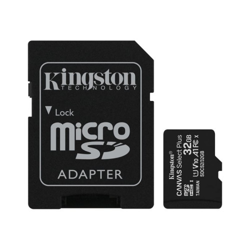 Mémoire Micro SDHC 32Go Kingston Canvas Select Plus A1/V10/UHS-I Kingston - 1