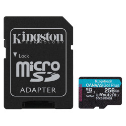 Mémoire Micro SDXC 256Go Kingston Canvas Go Plus A2/V30/UHS-I U3 Kingston - 1