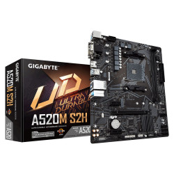 Carte Mère Gigabyte A520M S2H mATX AM4 DDR4 USB3.2 M.2 DVI HDMI VGA Gigabyte - 1