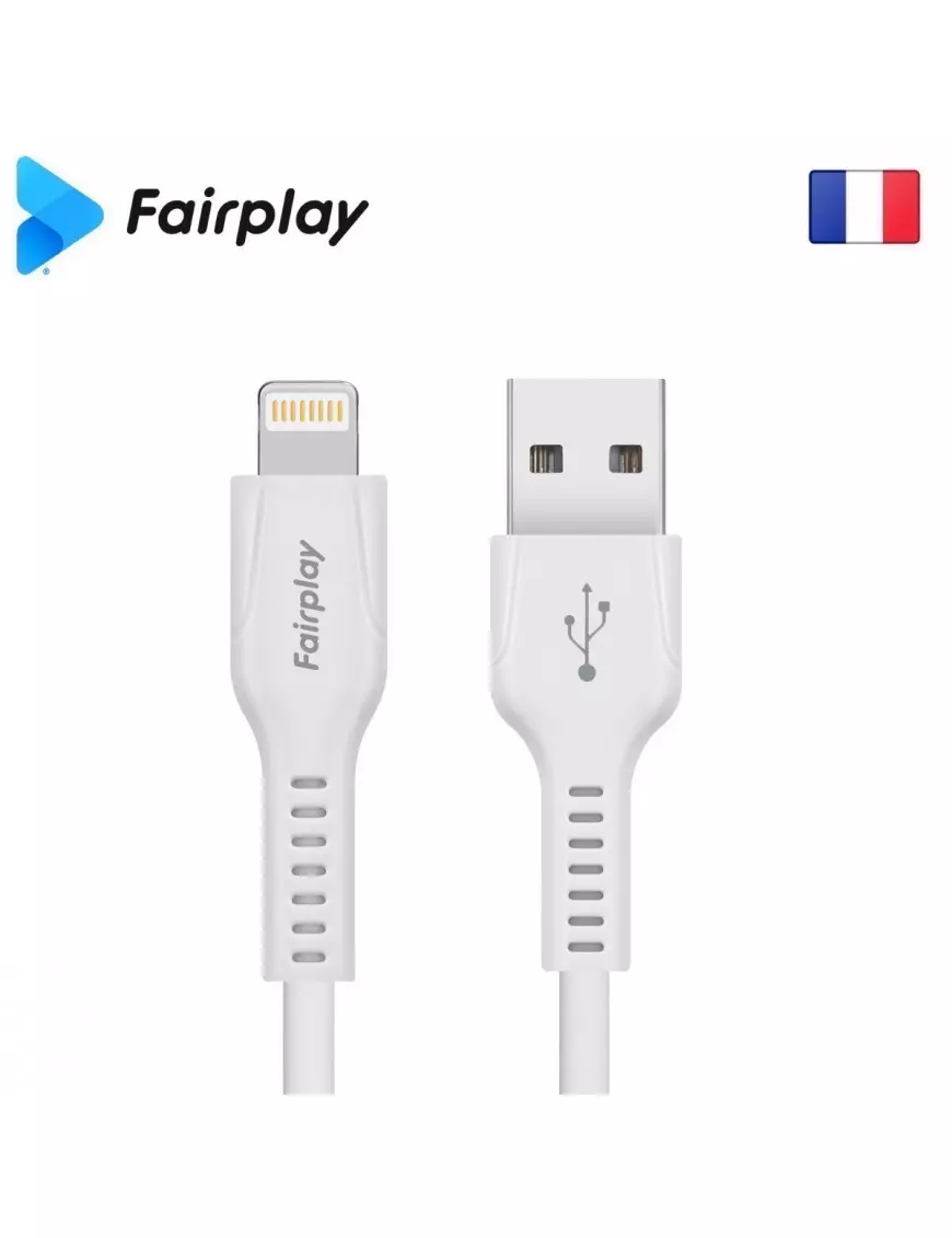 Cable USB vers Lightning 2A Fairplay 1M Blanc LIRIO S2 CAUSBFP-LIRLGB - 1