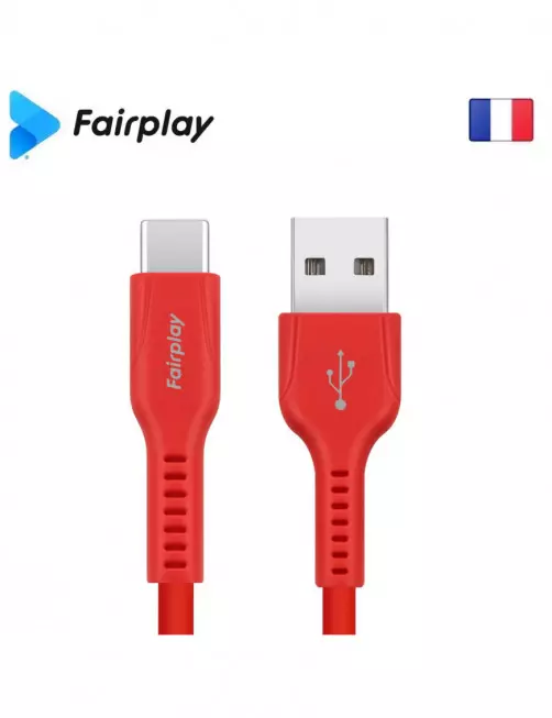 Cable USB vers Type-C 3A Fairplay 1M Rouge LIRIO S2 CAUSBFP-LIRBCR - 1 Cable USB vers Type-C 3A Fairplay 1M Rouge LIRIO S2 CAUSBFP-LIRBCR - 1
