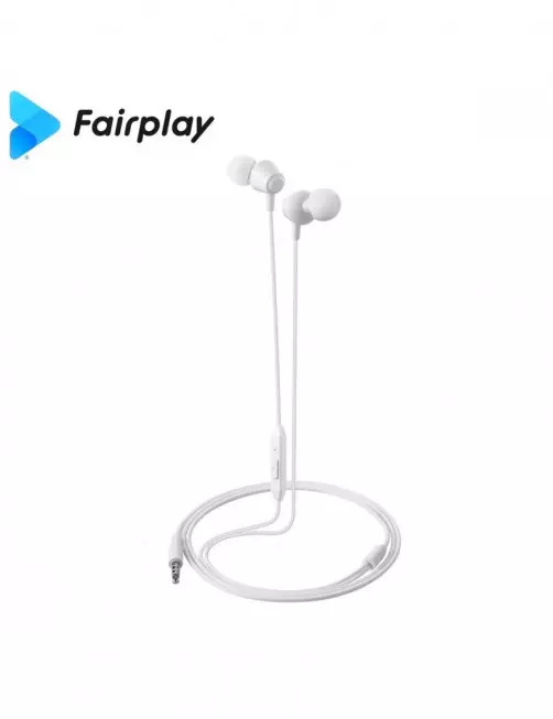 Ecouteurs avec micro Fairplay AURORA Blanc Jack 3.5mm 1.2m MICFP-AURW-01 - 1