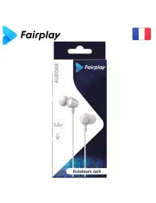 Ecouteurs avec micro Fairplay AURORA Blanc Jack 3.5mm 1.2m MICFP-AURW-01 - 3