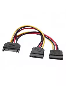 Adaptateur Alimentation SATA Femelle vers 2 x SATA Male ADALIMSATA-2SATA - 1