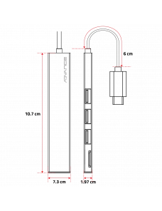 HUB Advance HUB-C3U2C Type-C 3 Ports USB 2.0 + MicroSD HUBADHUB-C3U2C - 1