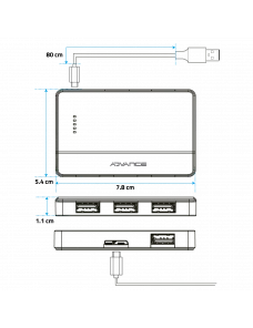 HUB Advance HUB-406PL 4 Ports USB 3.0 80cm HUBADHUB-406PL - 1