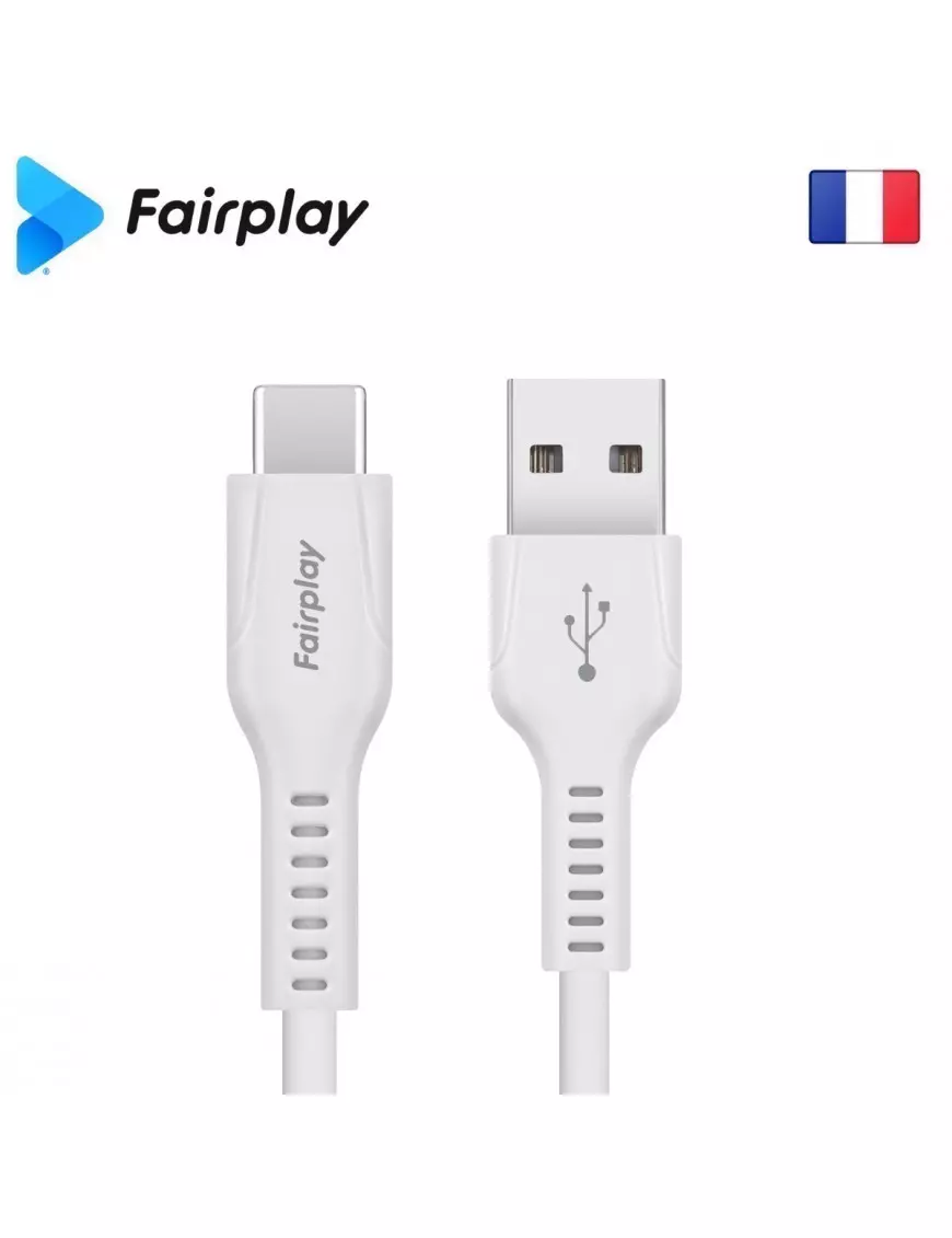 Cable USB vers Type-C 3A Fairplay 1M Blanc LIRIO S2 CAUSBFP-LIRBCB - 1