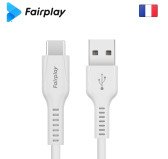 Cable USB vers Type-C 3A Fairplay 1M Blanc LIRIO S2 Cable USB vers Type-C 3A Fairplay 1M Blanc LIRIO S2