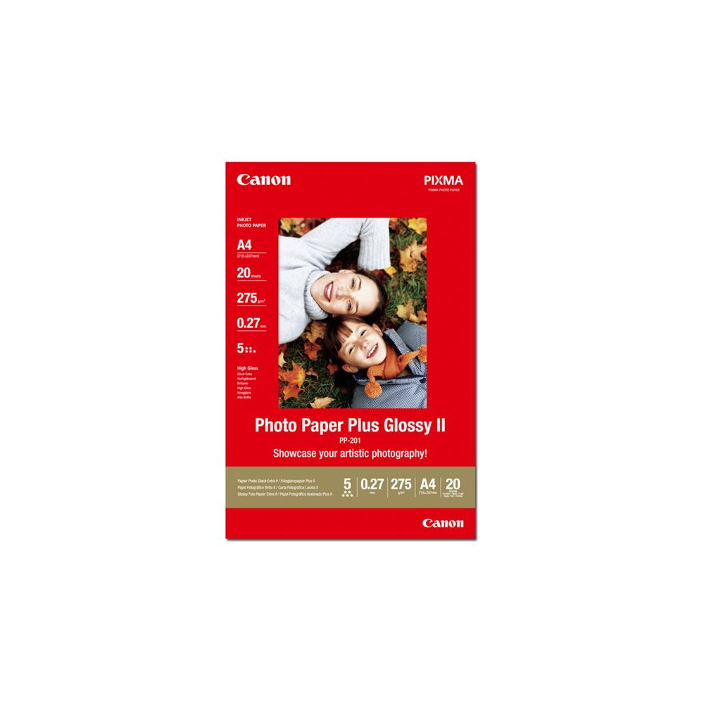 20 x Canon Photo Paper Plus Glossy II PP-201 A4 210x297mm 275g/m2 20 x Canon Photo Paper Plus Glossy II PP-201 A4 210x297mm 275g/m2