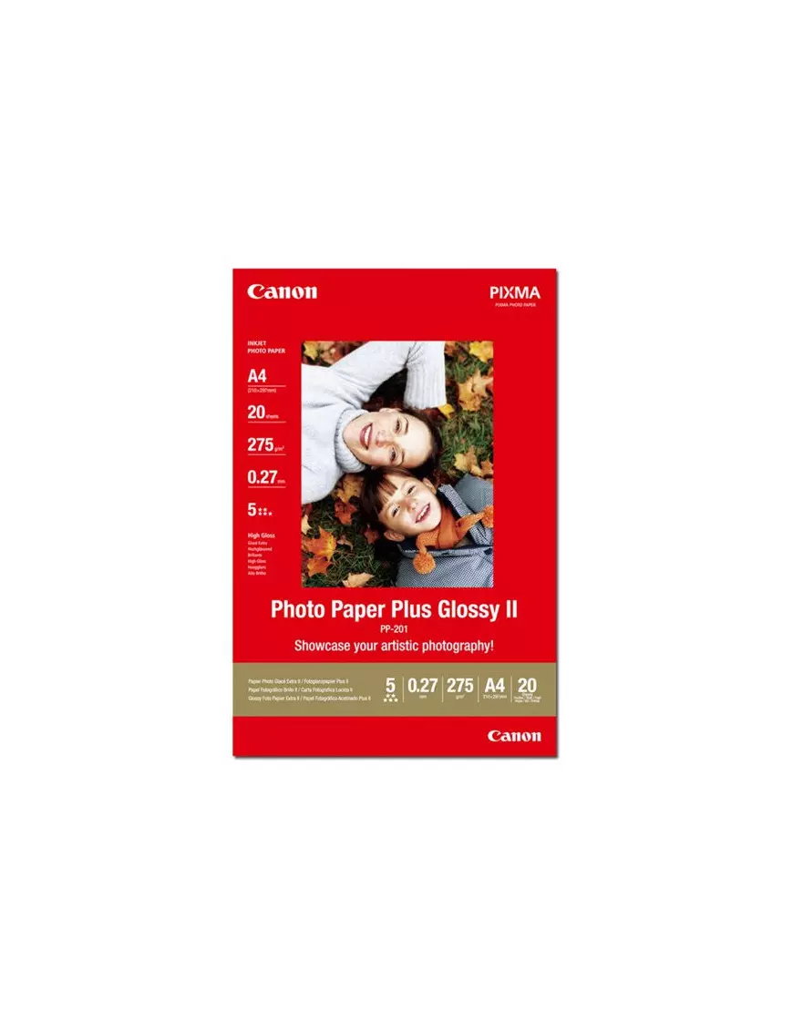 20 x Canon Photo Paper Plus Glossy II PP-201 A4 210x297mm 275g/m2 RAMCAPP201-A4 - 1