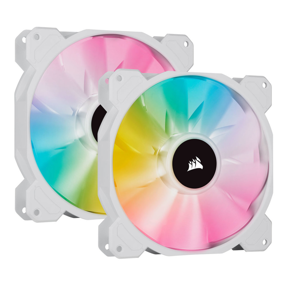 Ventilateur Corsair iCUE SP140 RGB ELITE Blanc Dual Pack 140 mm Ventilateur Corsair iCUE SP140 RGB ELITE Blanc Dual Pack 140 mm