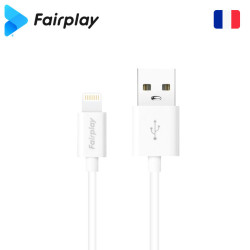 Cable USB vers Lightning 2.4A Fairplay SENECIO 1M Blanc CAUSBFP-C03L1B - 1