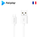 Cable USB vers Micro-USB 2.4A Fairplay SENECIO 1M Blanc Cable USB vers Micro-USB 2.4A Fairplay SENECIO 1M Blanc