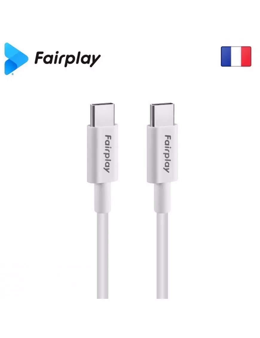Cable USB Type-C vers Type-C PD 5A Fairplay HIMALYA 2M Blanc CAUSBFP-HIMA-2M - 1
