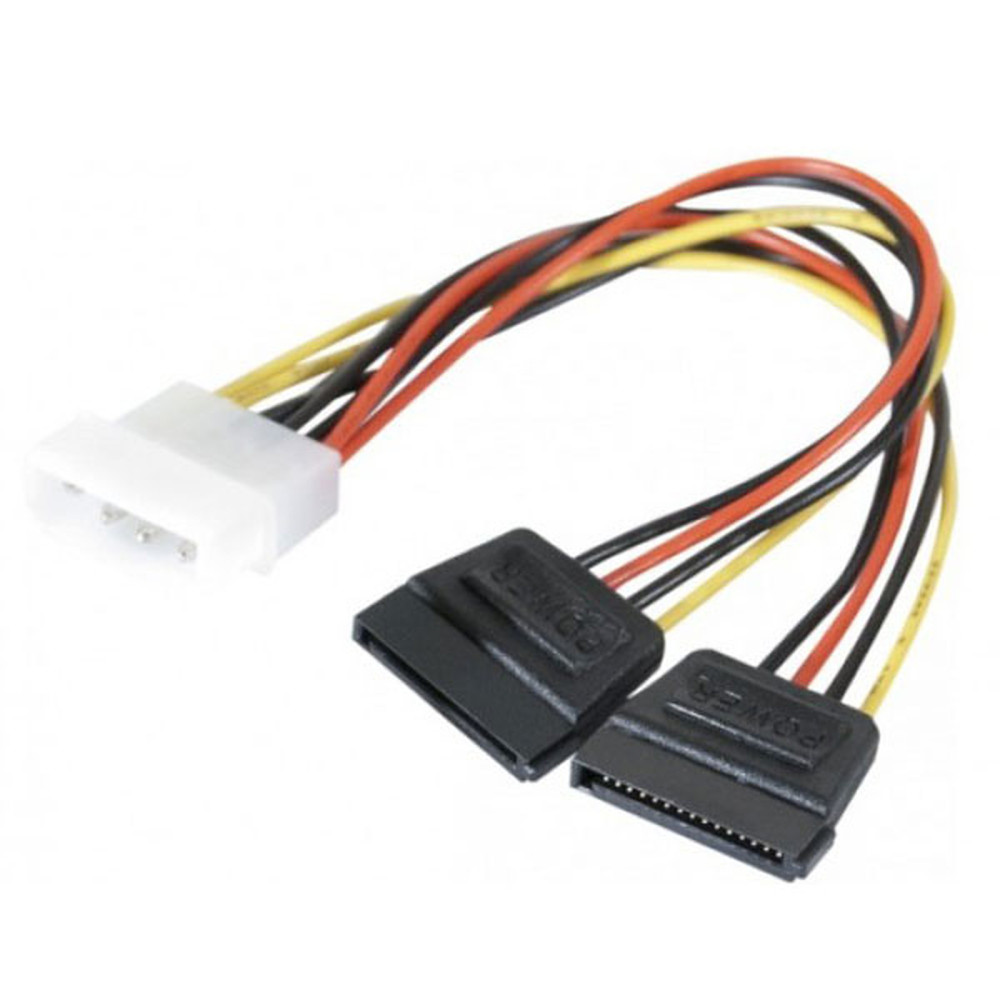 Adaptateur Alimentation MOLEX 4 PIN Male vers 2 x SATA Femelle
