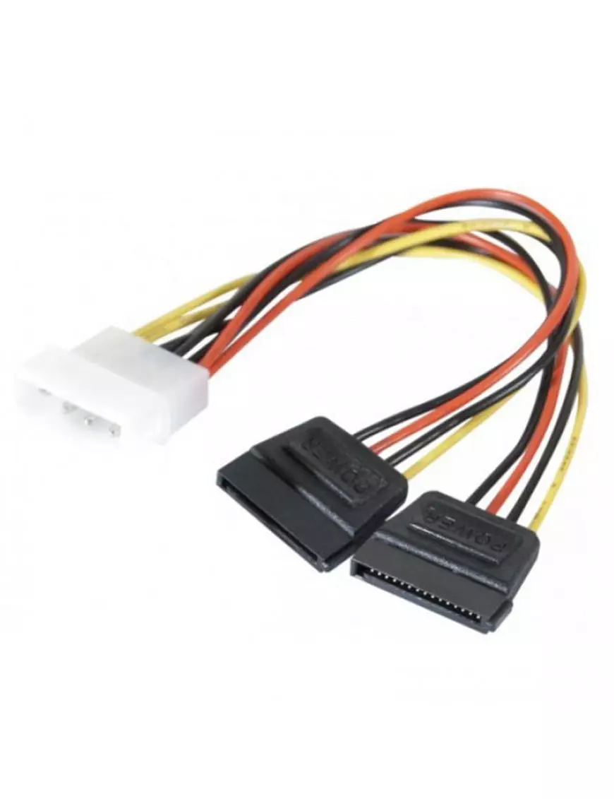 Adaptateur Alimentation MOLEX 4 PIN Male vers 2 x SATA Femelle ADALIMMOLEX-2SATA - 1