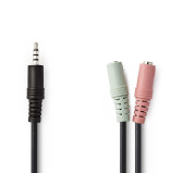 Adaptateur Jack 3.5mm M 4Pin vers 2x Jack 3.5mm F Casque/Micro Adaptateur Jack 3.5mm M 4Pin vers 2x Jack 3.5mm F Casque/Micro