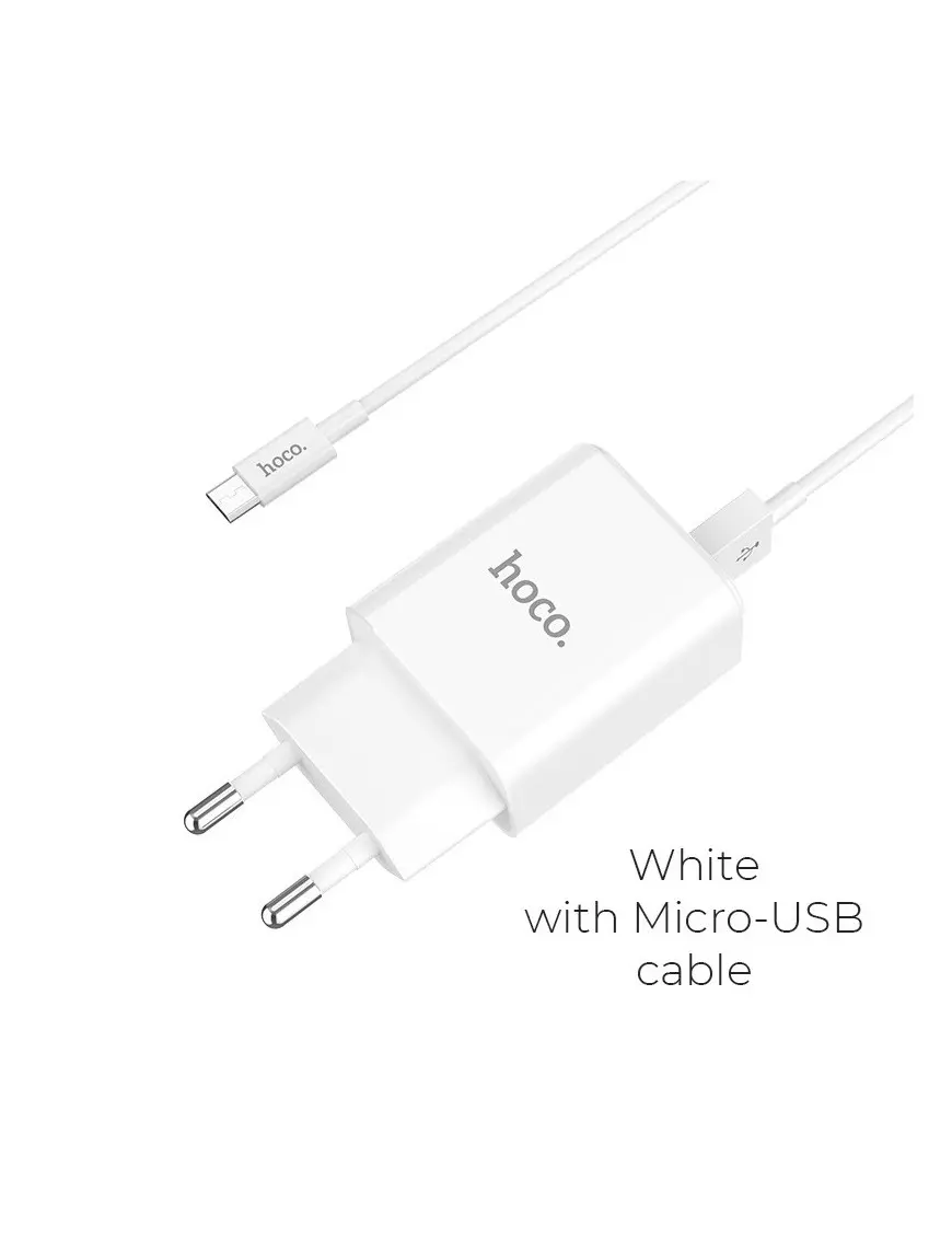 Chargeur hoco. C62A USB 5V 2.41 + Câble Micro USB 1M ALIMUSB_HOC62A-MUS - 1
