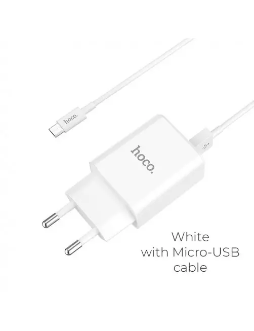 Chargeur hoco. C62A USB 5V 2.41 + Câble Micro USB 1M ALIMUSB_HOC62A-MUS - 1
