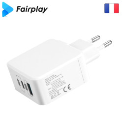 Alimentation Secteur 220V vers USB-C USB-A PD 30W Fairplay MONZA ALIMUSBFP-MNZ-02 - 2