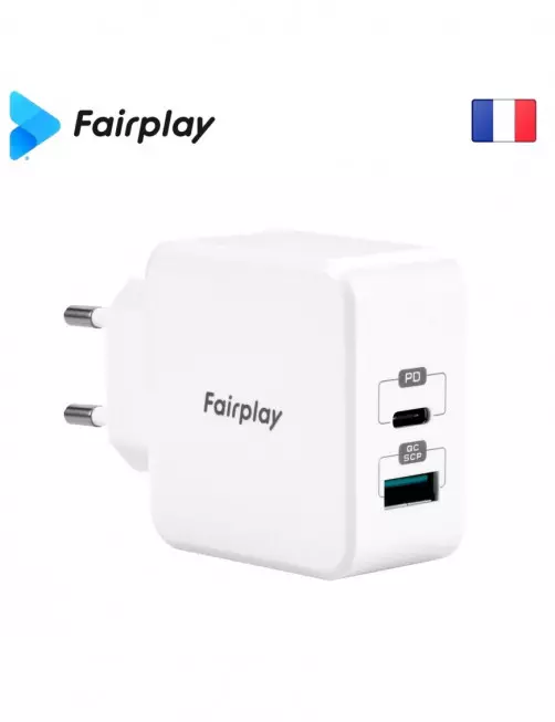 Alimentation Secteur 220V vers USB-C USB-A PD 30W Fairplay MONZA ALIMUSBFP-MNZ-02 - 3 Alimentation Secteur 220V vers USB-C USB-A PD 30W Fairplay MONZA ALIMUSBFP-MNZ-02 - 3