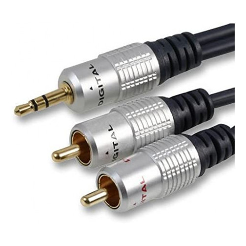 Cable Audio Jack 3.5mm vers 2 x RCA 1.5M Qualité Pro CAJACKRCA_HQ_1.5M - 1