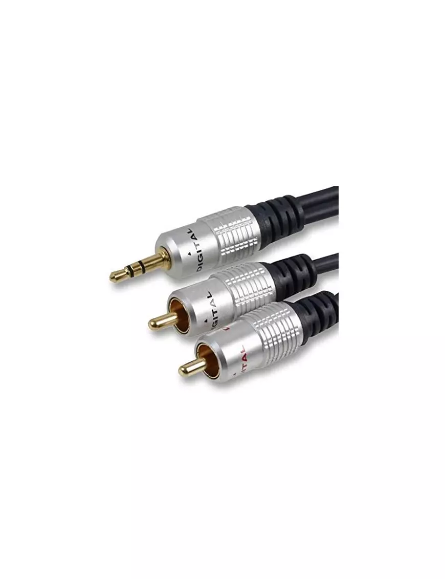 Cable Audio Jack 3.5mm vers 2 x RCA 10M Qualité Pro CAJACKRCA_HQ_10M - 1