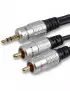 Cable Audio Jack 3.5mm vers 2 x RCA 10M Qualité Pro CAJACKRCA_HQ_10M - 1