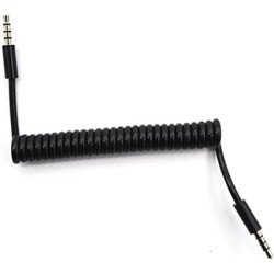 Cable Audio Jack 3.5mm Male/Male 50cm Spiral Hama CAJACKM/M0.5M_SPIR - 1