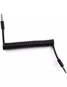 Cable Audio Jack 3.5mm Male/Male 50cm Spiral Hama CAJACKM/M0.5M_SPIR - 1