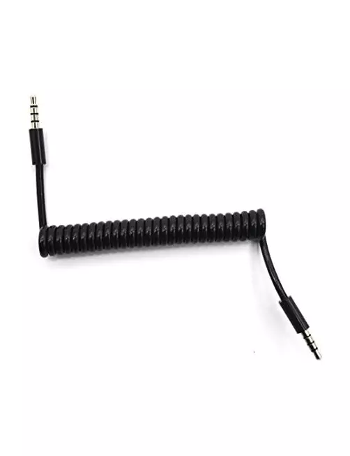 Cable Audio Jack 3.5mm Male/Male 50cm Spiral Hama CAJACKM/M0.5M_SPIR - 1