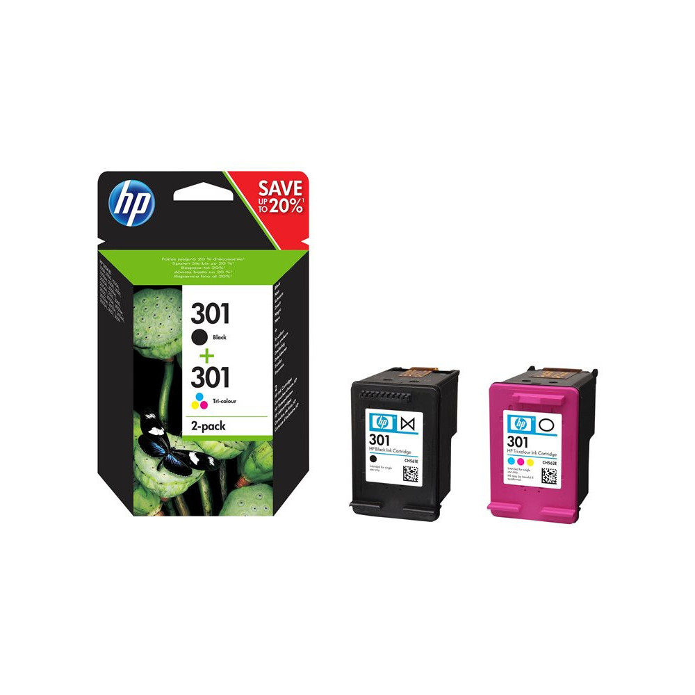 Pack Cartouche HP 301 Noir + Couleur N9J72AE