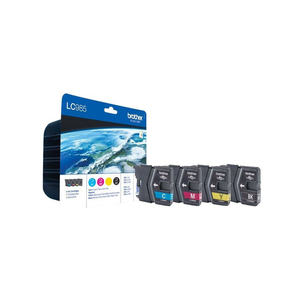 Pack Cartouche Brother LC985 1 x Noir et 3 x Couleurs Pack Cartouche Brother LC985 1 x Noir et 3 x Couleurs
