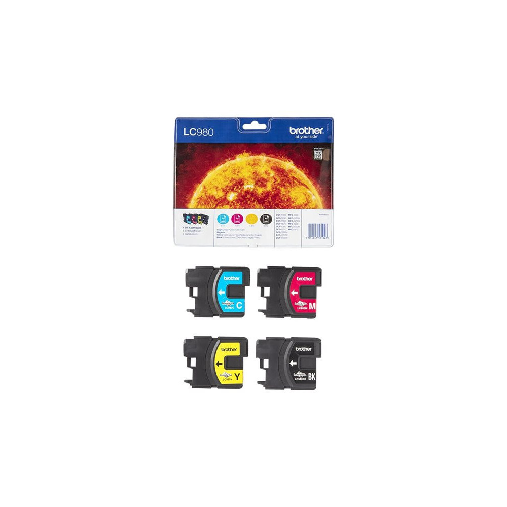 Pack Cartouche Brother LC980 1 x Noir et 3 x Couleurs Pack Cartouche Brother LC980 1 x Noir et 3 x Couleurs