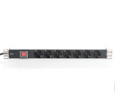 Bloc 19" 7 Prises Standard avec interrupteur Digitus DN-95402 Bloc 19" 7 Prises Standard avec interrupteur Digitus DN-95402