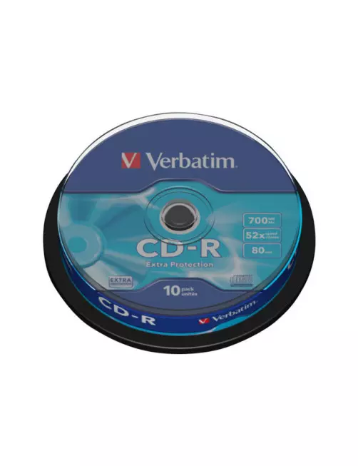 CD-R Verbatim 52x 700 Mo Spindle de 10 (Réf:43437)