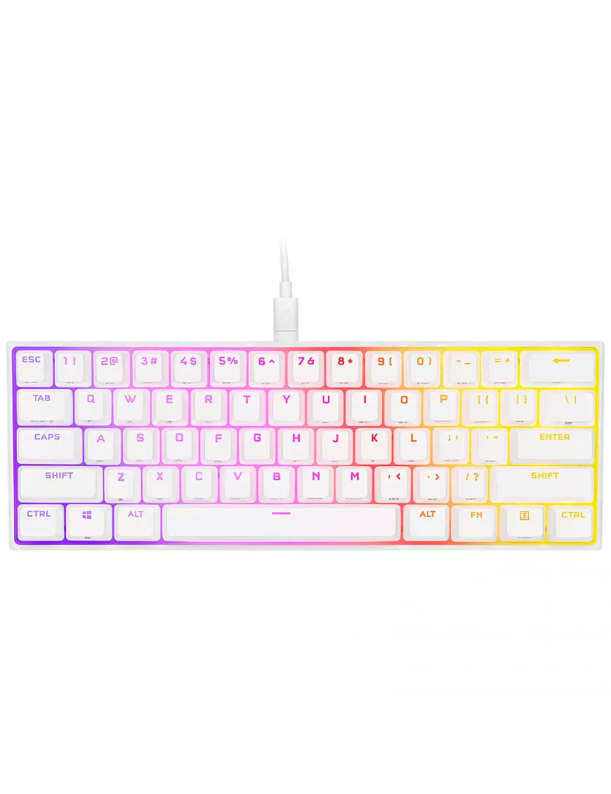 Clavier Gaming Corsair K65 RGB MINI Blanc (Cherry MX Red) - 1