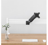 Kit Rail de fixation Slatwall Blanc KIMEX avec support à bras 1 Ecran