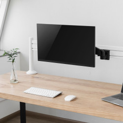 Kit Rail de fixation Slatwall Blanc KIMEX avec support à bras 1 Ecran - 2