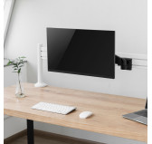 Kit Rail de fixation Slatwall Blanc KIMEX avec support à bras 1 Ecran