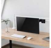 Kit Rail de fixation Slatwall Blanc KIMEX avec support à bras 1 Ecran