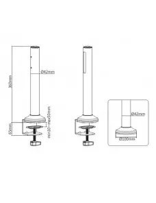 Kit Rail de fixation Slatwall Blanc KIMEX avec support à bras 1 Ecran - 9