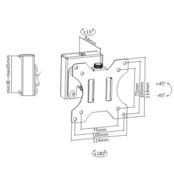 Support Ecran 13" à 27" pour rail de fixation Slatwall KIMEX - 6
