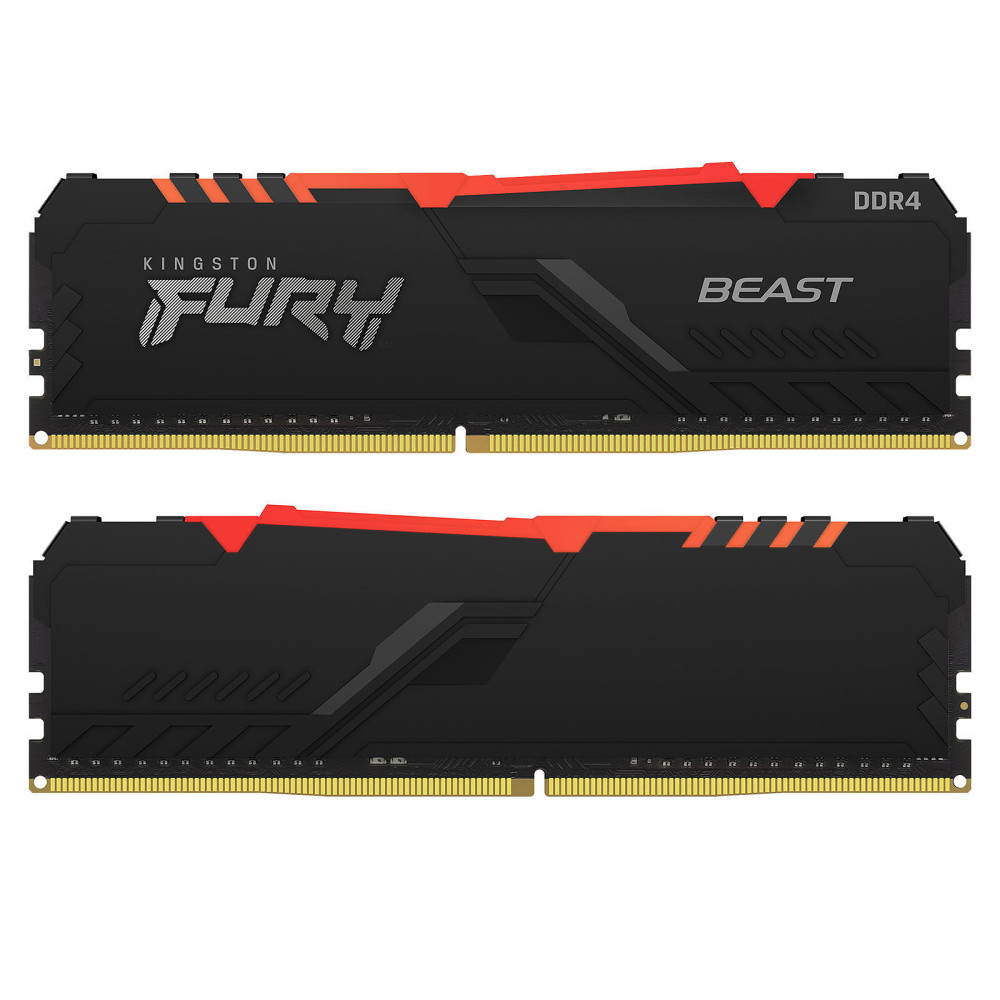 DDR4 Kingston FURY Beast RGB Kit 16Go 2x8Go 3200Mhz CL16 DDR4 Kingston FURY Beast RGB Kit 16Go 2x8Go 3200Mhz CL16