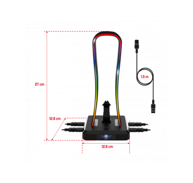 Support de Casque Spirit of Gamer Sentinel RGB Hub USB - 7