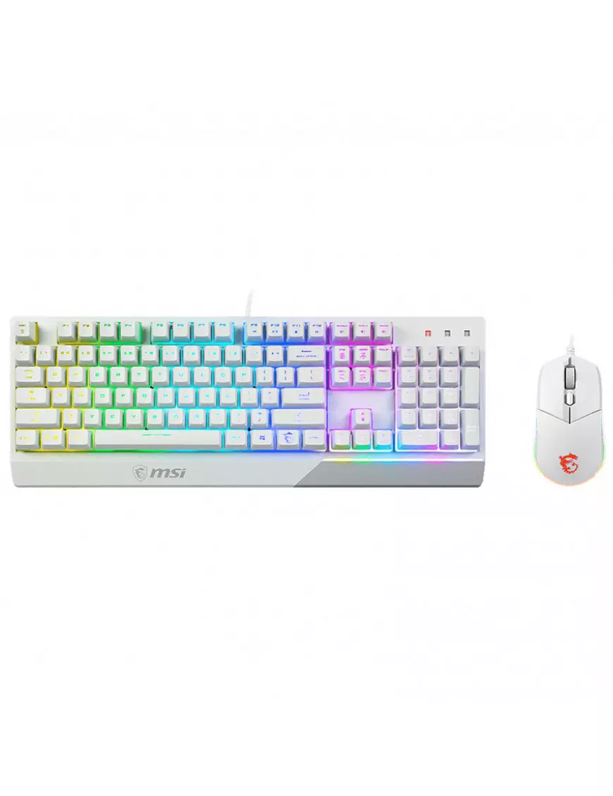 Pack Clavier Souris MSI Vigor GK30 Gaming COMBO Blanc RGB - 1