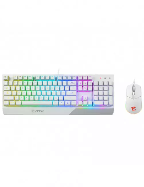 Pack Clavier Souris MSI Vigor GK30 Gaming COMBO Blanc RGB - 1