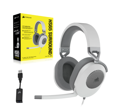 Casque Corsair HS65 Surround Gaming Blanc - 2