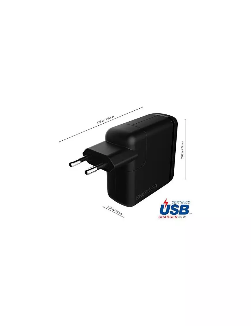 Alimentation ENERGEAR Wall Charger 65W (USB Type C PD 2.0) ENERGEAR - 1